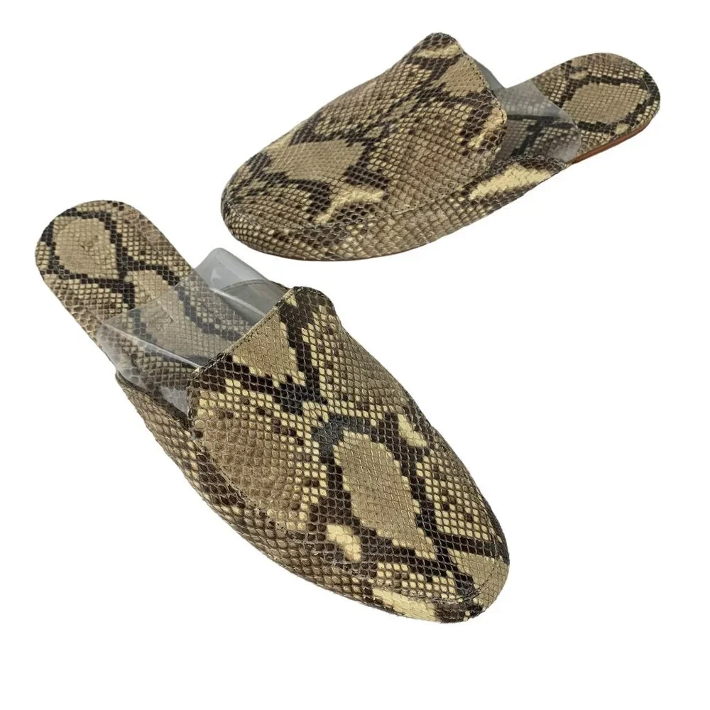 MYSTIQUE Boutique‎ Geniune Lizard Skin Leather Mule Slides